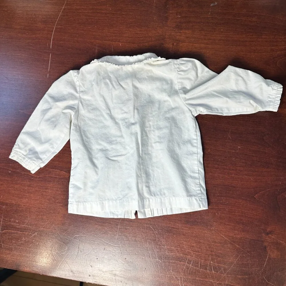 Vintage GYMBOREE Pintuck & Embroidery Cotton Long Sleeve Shirt Size 12-18 Months